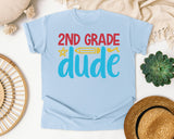 2nd Grade Dude White 2 3 graphic tee in Chambray