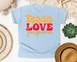 Teach Love Inspire Retro graphic tee in Chambray