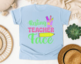 Resting Teacher Face graphic tee in Chambray