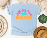Just One More Chapter graphic tee in Chambray