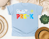 Hello Pre-K graphic tee in Chambray