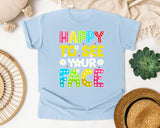 Happy To See Your Face graphic tee in Chambray