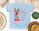 Teacher Llama Ain't Got Time For Your Drama graphic tee in Chambray