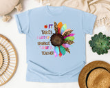 It Takes A Lot Of Sparkle To Be A Teacher graphic tee in Chambray