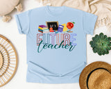 Future Teacher graphic tee in Chambray