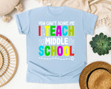 You Can't Scare Me I Teach Middle School Graphic Tee graphic tee in Chambray