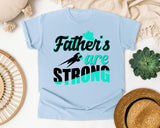 Fathers Are Strong White 2 graphic tee in Chambray