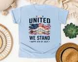 United We Stand Happy 4th Of July Grey 2 graphic tee in Chambray
