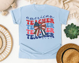 American Teacher Retro Graphic Tee graphic tee in Chambray