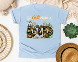 So God Made A Dad graphic tee in Chambray