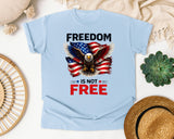 Freedom Is Not Free Black 2 graphic tee in Chambray