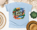 Best Dad Grey graphic tee in Chambray