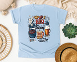 BBQ Beer And Being A Dad My Three Talents Grey 2 graphic tee in Chambray