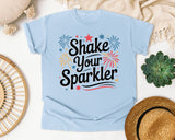 Shake Your Sparkler White 5 graphic tee in Chambray