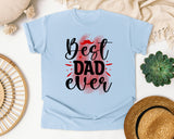 Best Dad Ever White graphic tee in Chambray