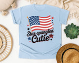 Star Spangled Cutie Black graphic tee in Chambray