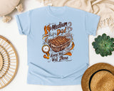 Medium Rare Dad Always Well Done Grey graphic tee in Chambray