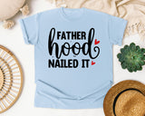 Fatherhood Nailed It White graphic tee in Chambray