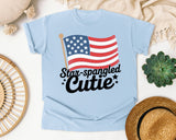 Star Spangled Cutie Black 2 graphic tee in Chambray