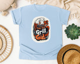 Dad Bod Grill God Brown 2 graphic tee in Chambray