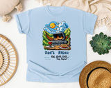 Dad's Rules Eat Grill Chill Nap Repeat Grey 2 graphic tee in Chambray