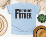 Proud Father White graphic tee in Chambray