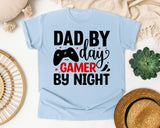 Dad By Day Gamer By Night White graphic tee in Chambray