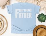 Proud Father White 2 graphic tee in Chambray