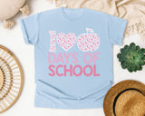 100 Days Of School Pink Apple Graphic Tee graphic tee in Chambray