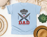 Dad Chef Knives graphic tee in Chambray