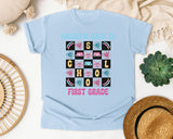 Welcome Back To School First Grade graphic tee in Chambray