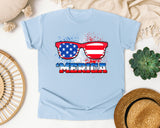 Merica Red graphic tee in Chambray