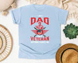 I Am A Dad And A Veteran Nothing Scares Me graphic tee in Chambray