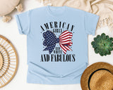 American Girly Red White And Fabulous graphic tee in Chambray