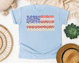 Floral American Flag Grey graphic tee in Chambray