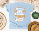 100 Percent Pure Super Dad White graphic tee in Chambray