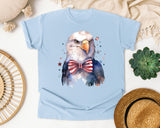 Eagle With Patriotic Bow Tie graphic tee in Chambray