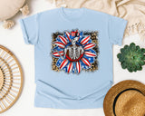 Patriotic Skeleton Sunflower graphic tee in Chambray