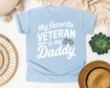 My Favorite Veteran Is My Daddy White 2 graphic tee in Chambray