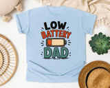 Low Battery Dad graphic tee in Chambray