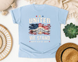 United We Stand Happy 4th Of July Grey graphic tee in Chambray