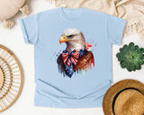 Eagle With Flag Bow graphic tee in Chambray