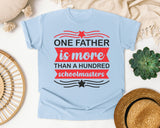 One Father Is More Than A Hundred Schoolmasters White 2 graphic tee in Chambray