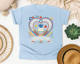 Back To School Education Heart graphic tee in Chambray