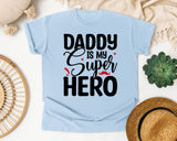 Daddy Is My Super Hero graphic tee in Chambray