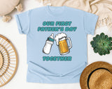Our First Father's Day Together Teal graphic tee in Chambray