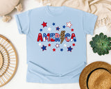 America Grey graphic tee in Chambray
