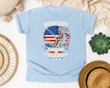 Bigfoot Fishing Freedom graphic tee in Chambray