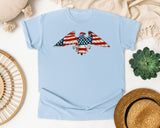 American Flag Eagle graphic tee in Chambray