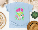 Teacher Mode Off Margarita graphic tee in Chambray
